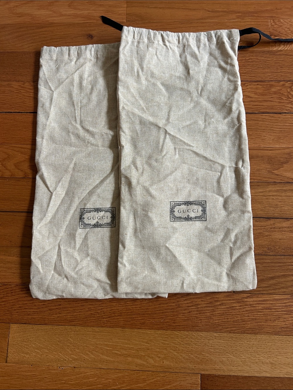 Gucci Dust Bags with Black Drawstrings - Set of 2